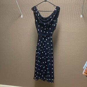 Chic Black and White Polka Dot Midi Dress